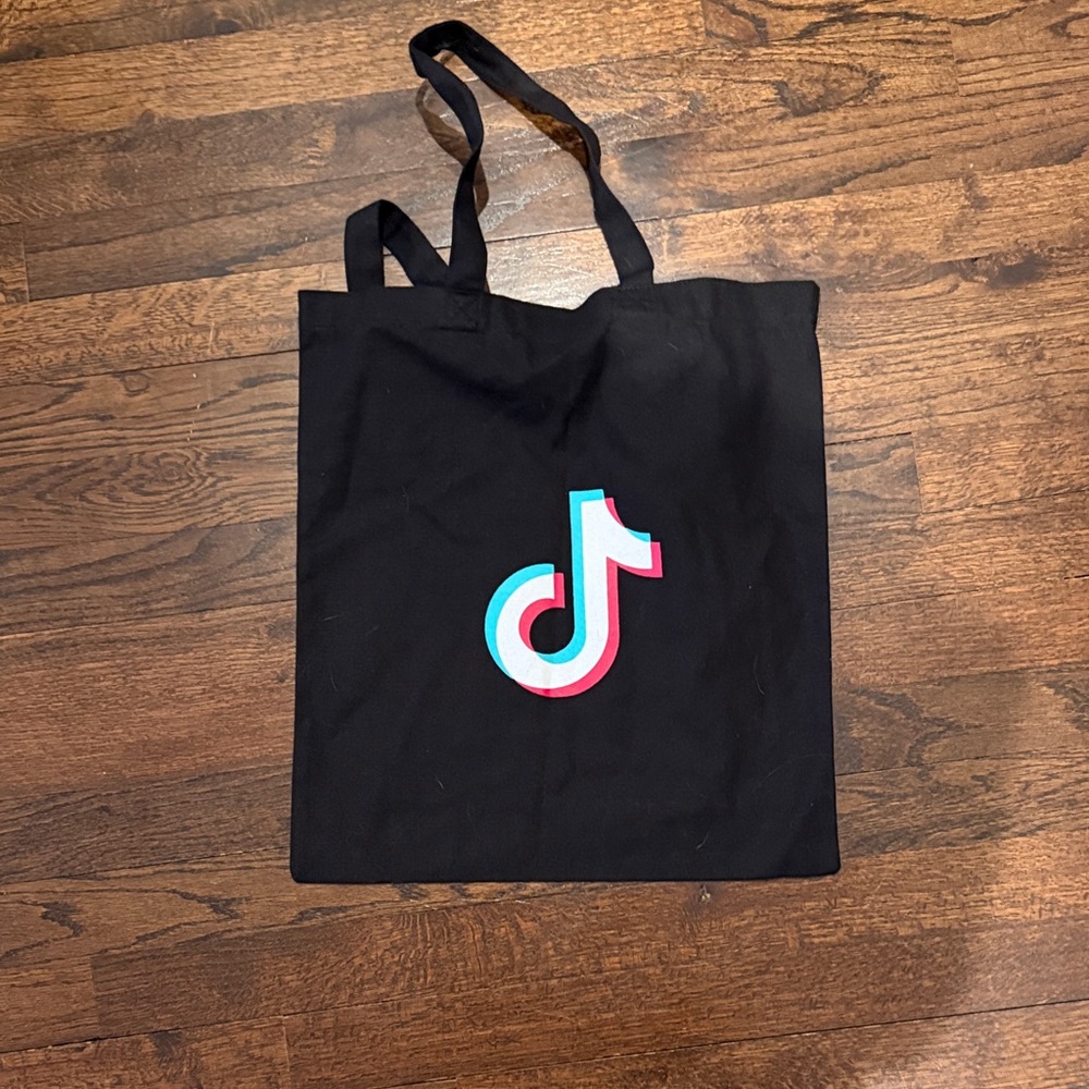 Black Tote Bag with TikTok Logo